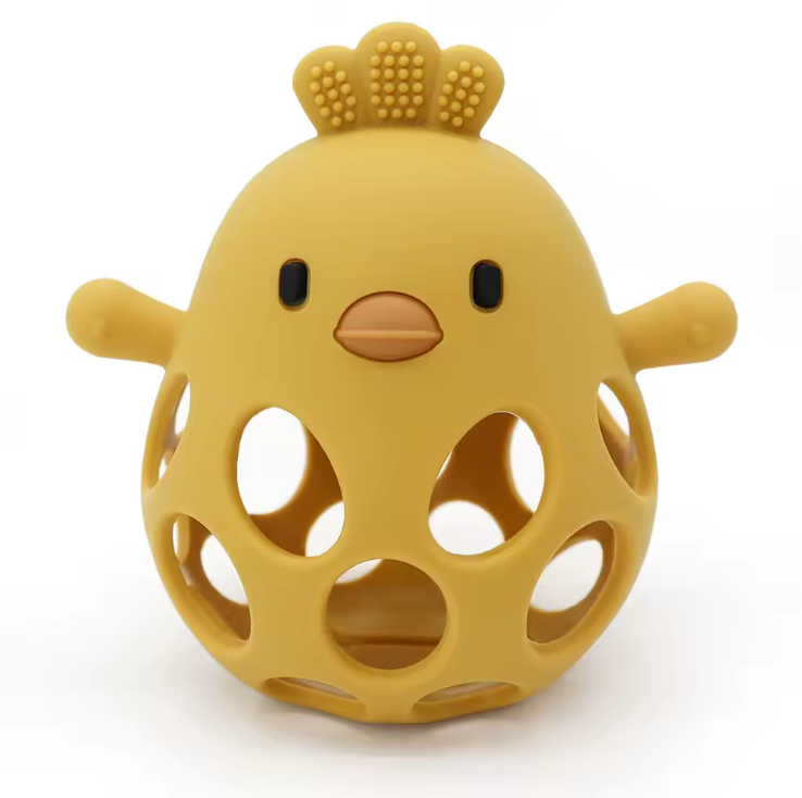 Baby Silicone Teether Toy – Cartoon Chick Shape